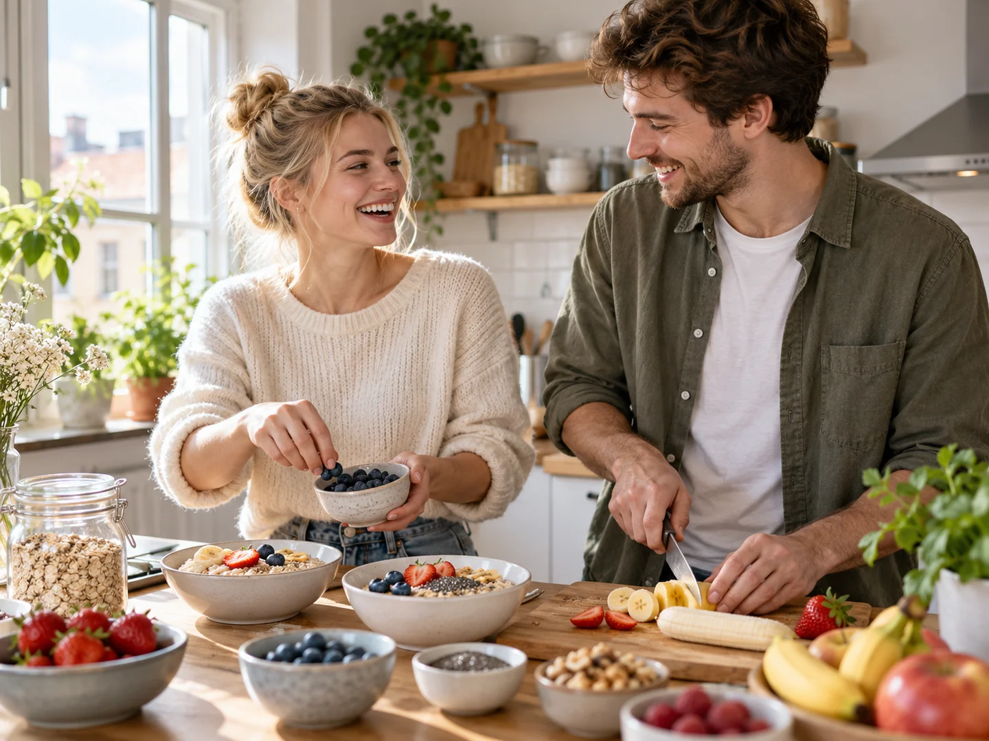 AI-created lifestyle scene representing adults in their 20s: A good day starts with something simple.