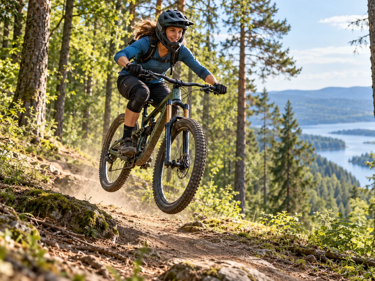 AI-created mountain biking lifestyle scene