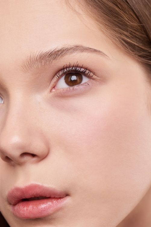 Close-up beauty portrait with natural skin texture
